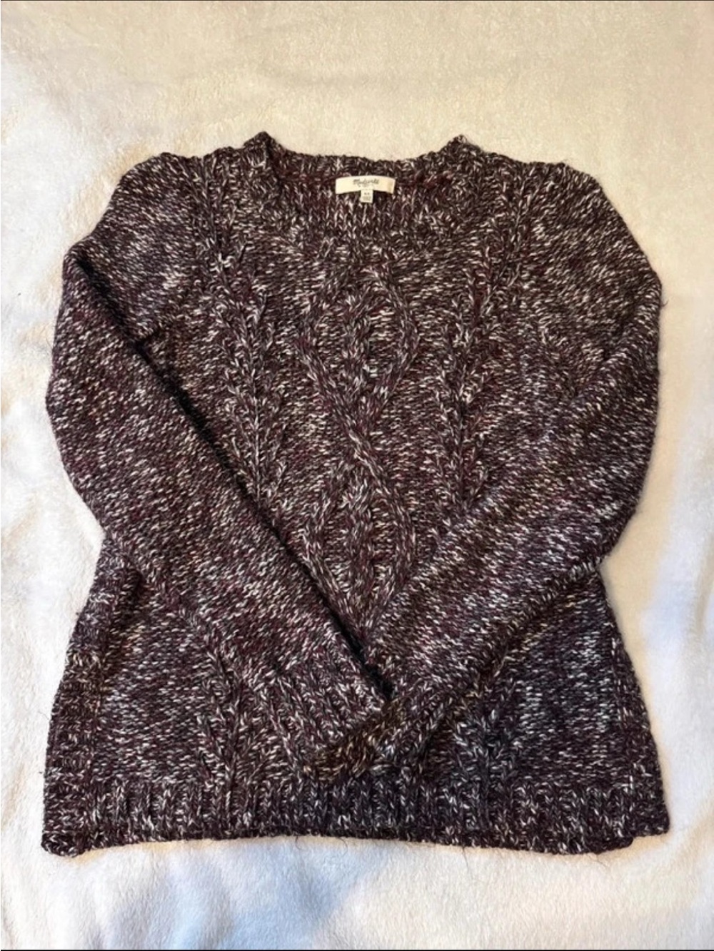 Madewell Marled Cable Knit Crewneck Sweater Marled Knit Sweater Size XS Like New